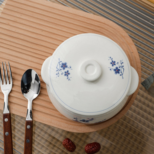 隔水燉雙蓋雙耳陶瓷燉盅帶蓋家用湯盅煲湯隔水燕窩煲燉瓦罐煨湯大
