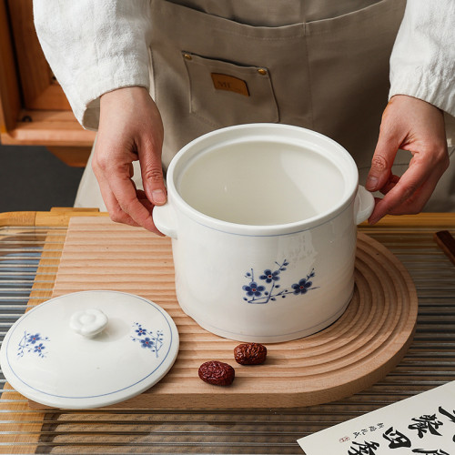 隔水燉雙蓋雙耳陶瓷燉盅帶蓋家用湯盅煲湯隔水燕窩煲燉瓦罐煨湯大