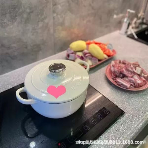 爆款smeg琺瑯鍋24cm雙耳鑄鐵鍋斯麥格加厚不沾鍋燉湯鍋圓形