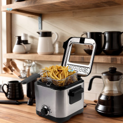 Stains Steel Electric Fryer with Large Viewing Window