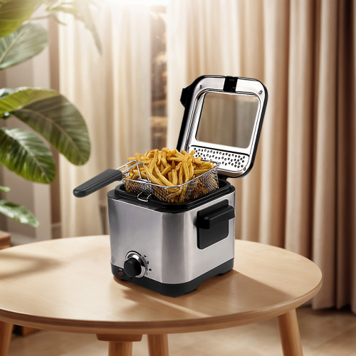 Stains Steel Electric Fryer with Large Viewing Window