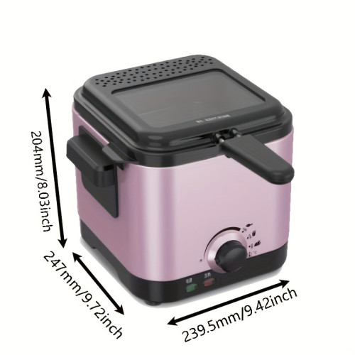 Stains Steel Electric Fryer with Large Viewing Window