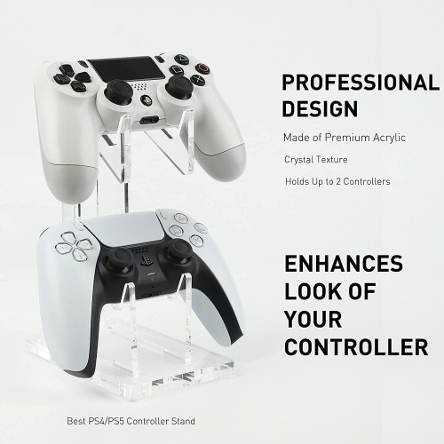 工廠批髮亞克力遊戯手柄展示架PS4無線展示架透明藍桌面展示支架
