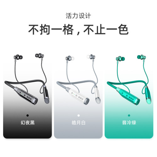 A12藍牙耳機掛脖式 超長待機半入耳式無線運動可插卡新款