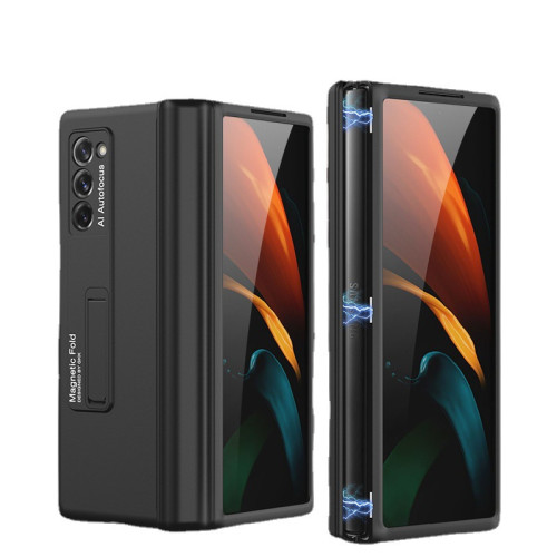 適用三星Fold2手機殼高級感鉸鏈摺疊螢幕支架w21創意磁吸防摔保護套