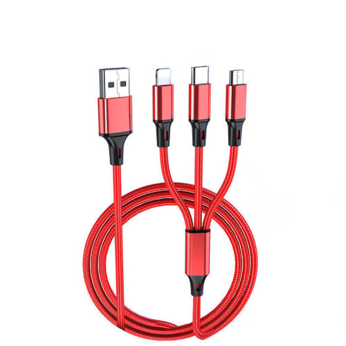 三合一手機快充一拖三快速三頭三線充電數據線