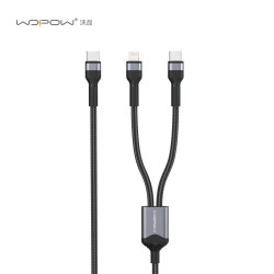 沃品快充數據線二合一充電線一拖二兩頭適用蘋果華爲安卓Type手機