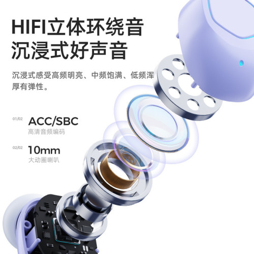 新款M13藍牙耳機真無線入耳式5.2透明智能數顯耳機降噪長續航
