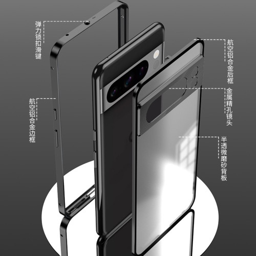 適用谷歌pixel9pro彈扣鋁合金屬Google磁吸pixel8a磨砂手機殼