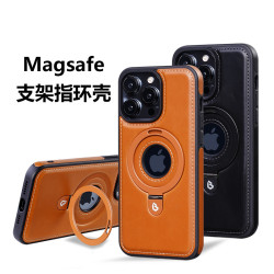 蘋果16手機殼iPhone15promax多功能支架13磁吸充務皮套高級男