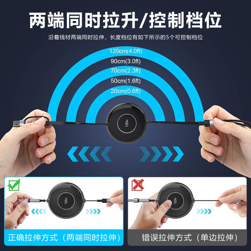 二拖三100W快充數據線安卓typec多功能接口手機快充數據線pd快充