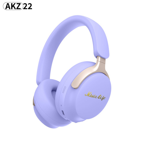 2024新品 AKZ-22無線新款頭戴藍牙耳機馬卡龍色 插卡FM