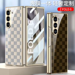 適用三星fold6手機殼創意Zfold6電鍍全包殼膜一體防摔潮牌保護套