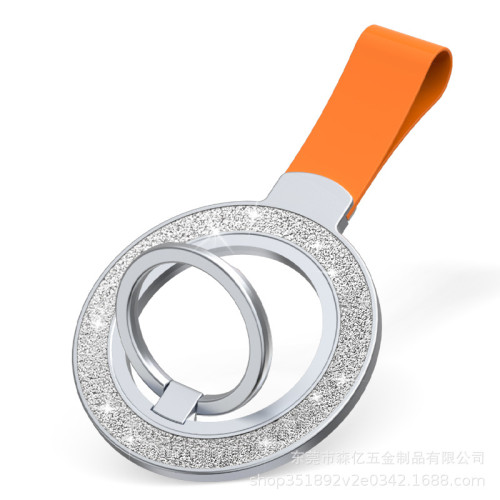 magsafe磁吸手機指環雙面磁閃粉桌面支架金屬材質超薄造型工廠直