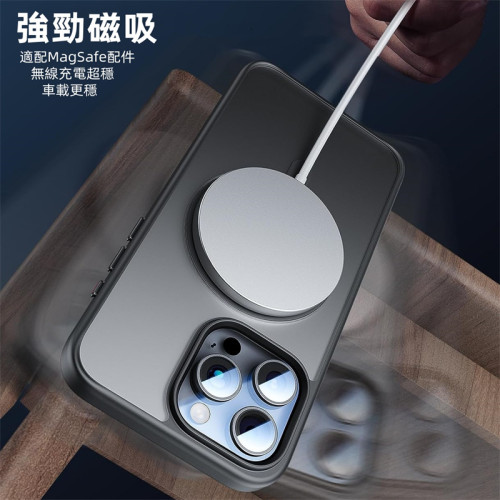 BEVAS適用iPhone16ProMax手機殼360旋轉雙環磁吸16齒輪聲殼防指紋