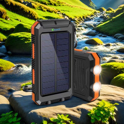 戶外防水太陽能充電寶20000mah大容量指南針行動電源