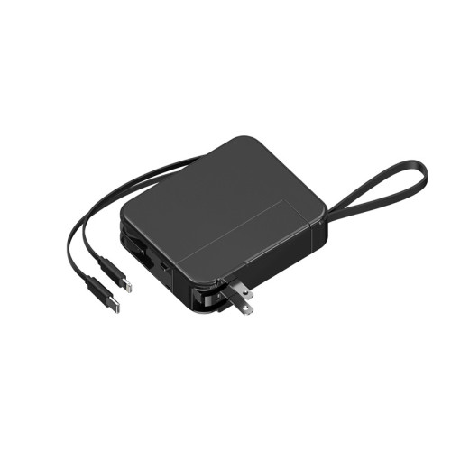 22.5W自帶線超級快充行動電源10000安培AC牆插頭三合一充電寶
