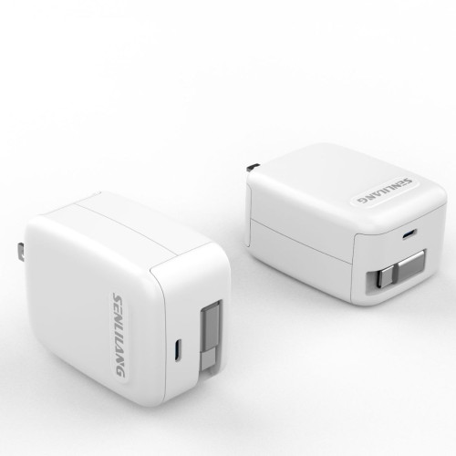 冰晶45W氮化鎵充電器自帶伸縮線PD快充頭適用iphone16華爲小米