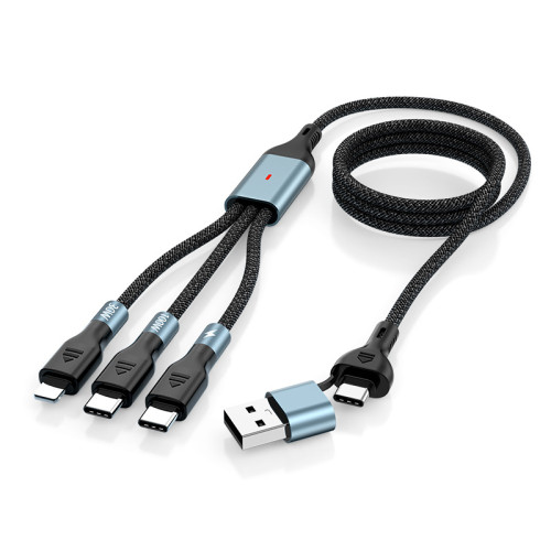 六合一PD快充數據線100W二拖三充電線適用於筆電平板手機快充線