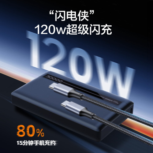 大容量30000mAh筆電行動電源 PD120W大功率充電寶 雙向超級快充