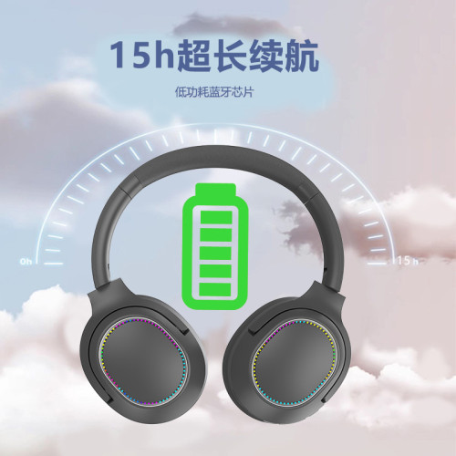 跨境頭戴式耳機藍牙無線新款重低音音樂耳麥不入耳亞馬遜外貿爆款