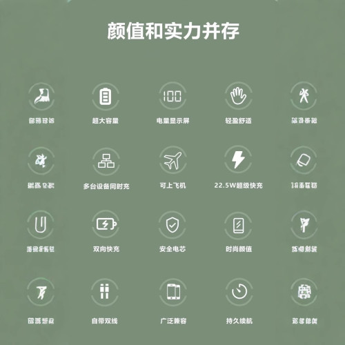 2萬安培PD快充自帶充電線攜帶方便大容量超大容量卡美瑞充電寶寶