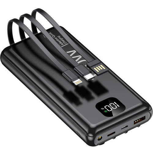 120W自帶三線充電寶20000安培大容量快充行動電源禮品