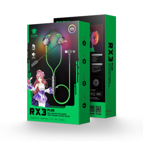 浦記RX3Plus 有線入耳式耳機手機遊戯音樂用可插拔Type-C耳機長麥