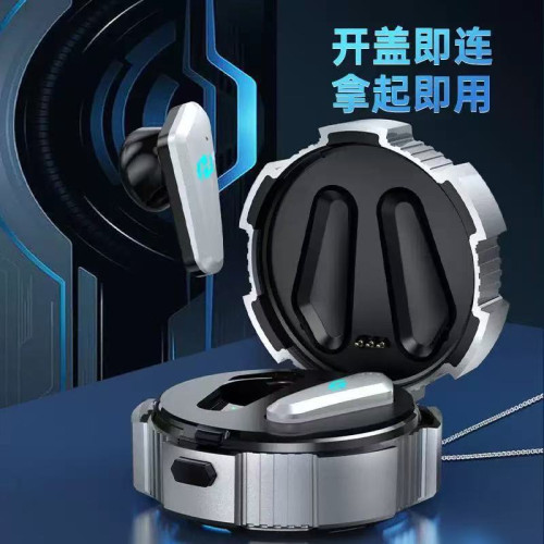 X35電競遊戯耳機入耳式藍牙耳機炫酷機甲風科技感外觀帶項鍊