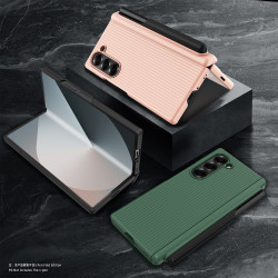 適用於三星ZFold6保護殼PC卡扣筆槽行李箱紋路防摔防磨保護套