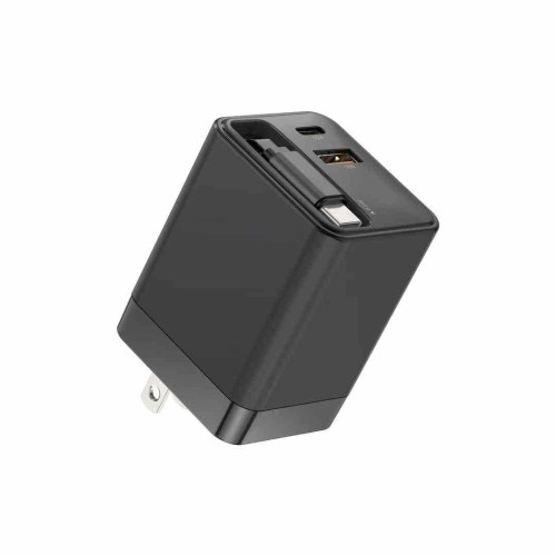 PD40W氮化鎵充電器自帶伸縮線PD快充頭適用於蘋果16手機PD充電頭