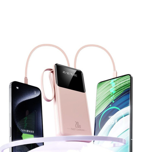 快充20000安培充電寶大容量行動電源可拆自帶線禮品