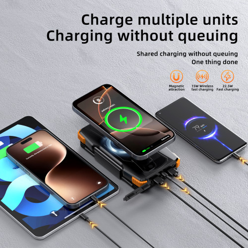 數顯快充充電寶20000mAh折曡8W戶外三防太陽能行動電源