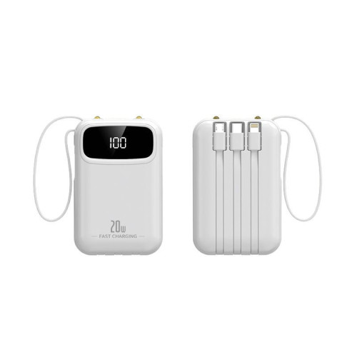 充電寶自帶線20000安培超大容量自帶線小巧可愛