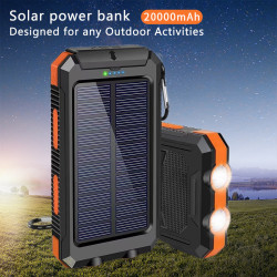 戶外防水太陽能充電寶20000mah大容量指南針行動電源