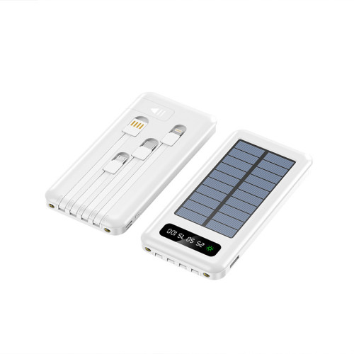 戶外太陽能大容量行動電源 自帶線充電寶20000安培