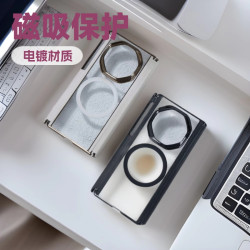 適用華爲MateXT手機殼電鍍透明磁吸中軸雙鉸鏈保護非凡大師保護套