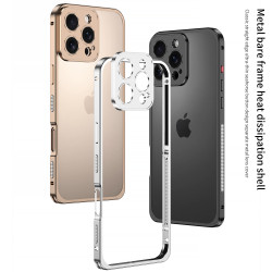 適用ip16promax輕薄邊框iphone16pro金屬海馬釦手機殼蘋果13