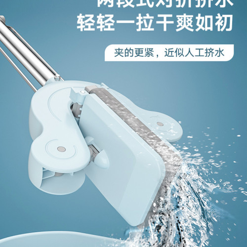 免手洗平板海綿拖把家用嬾人一拖淨吸水不鏽鋼膠棉拖地拖布替換頭