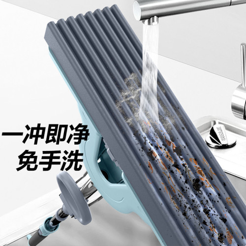 免手洗平板海綿拖把家用嬾人一拖淨吸水不鏽鋼膠棉拖地拖布替換頭