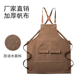 外貿加厚帆布圍裙批髮跨境廚房花園工具圍裙園藝戶外收納工作圍裙