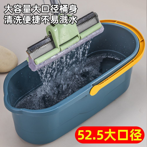 廠家批髮拖把桶長方形單桶家用帶輪大號寬口平板塑料地拖桶拖布桶