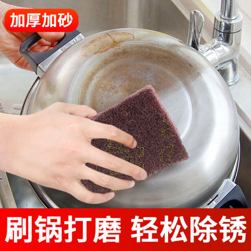 家用百潔布卷加厚加硬金剛砂不鏽鋼專用拋光抹布廚房去汙刷鍋