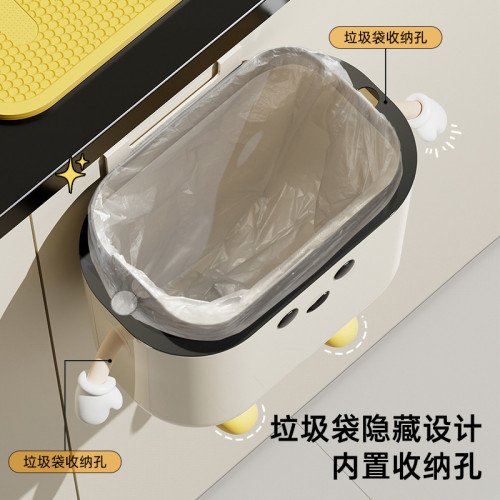 衛生間垃圾桶家用高級感大容量客厛廚房壁掛式帶蓋夾縫創意垃圾桶
