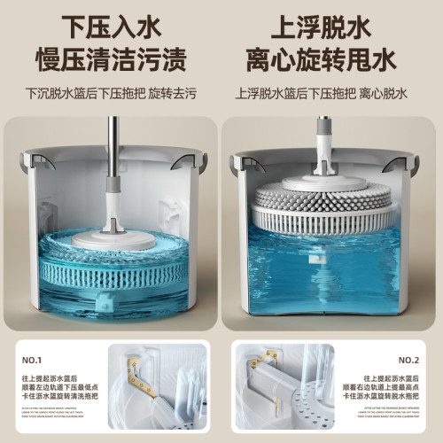 新款家用嬾人拖把桶旋轉拖布桶免手洗自動脫水甩乾墩布單桶神器