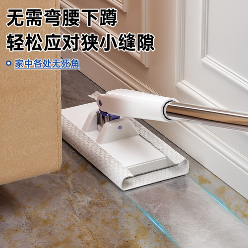 免手洗小拖把嬾人拖把夾洗臉巾二次利用自動換紙地刮水夾布拖把