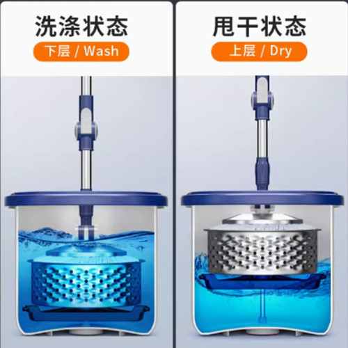 旋轉拖把家用手壓式洗甩一體單桶一拖淨乾溼兩用拖布桶嬾人跨境