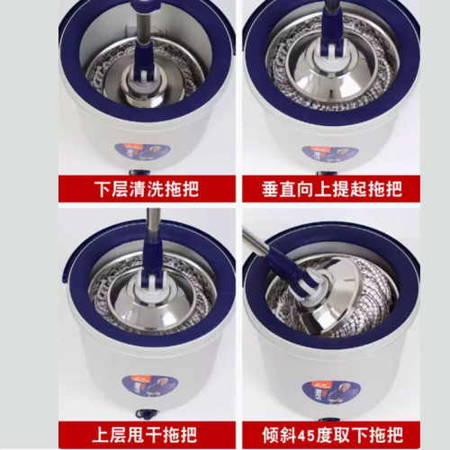 旋轉拖把家用手壓式洗甩一體單桶一拖淨乾溼兩用拖布桶嬾人跨境