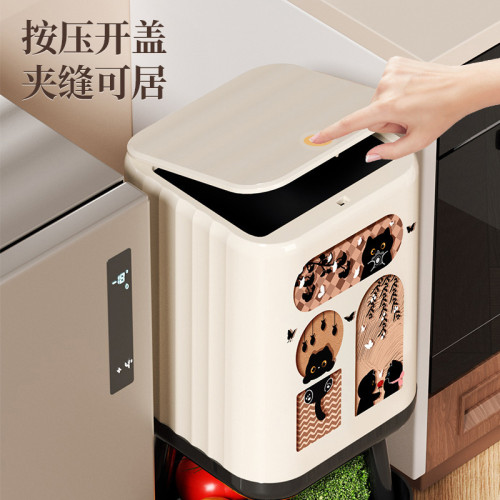 卡通家用垃圾桶新款廚房高顔值客厛大容量臥室衛生間輕奢簡約風格