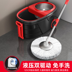 跨境專供旋轉拖把免手洗MOP家用乾溼兩用水桶一體墩拖地桶拖布